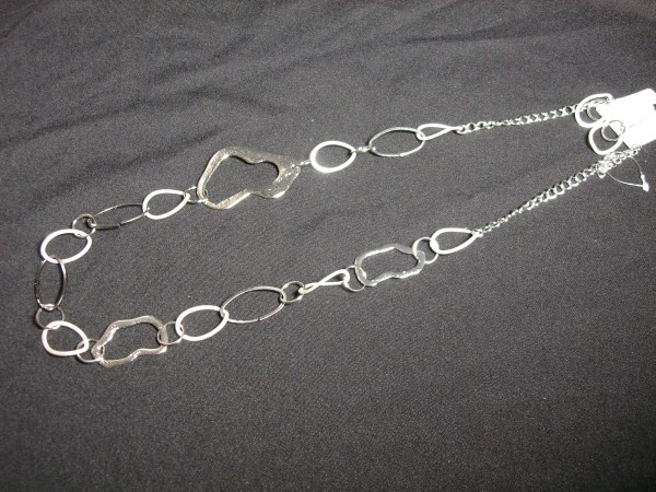 Long Chain Necklace Set in Silver